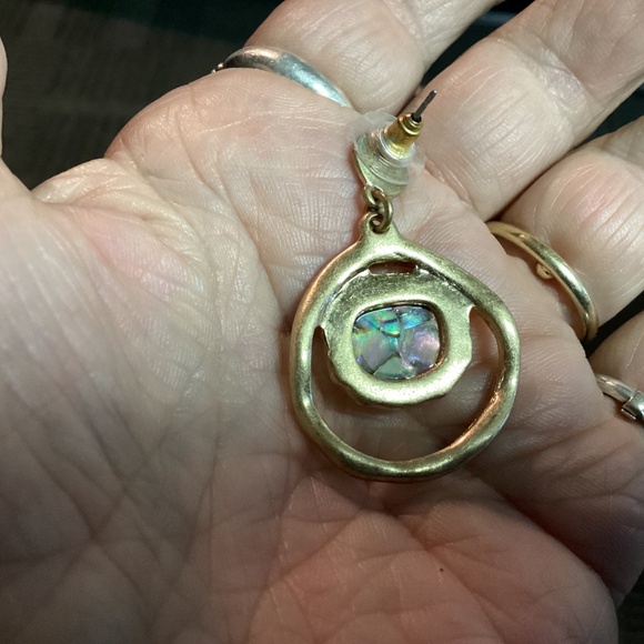 Drop dangle earrings untested sterling ??? ABALONE CENTERS. FUNKY DESIGN 💕 - Picture 7 of 7